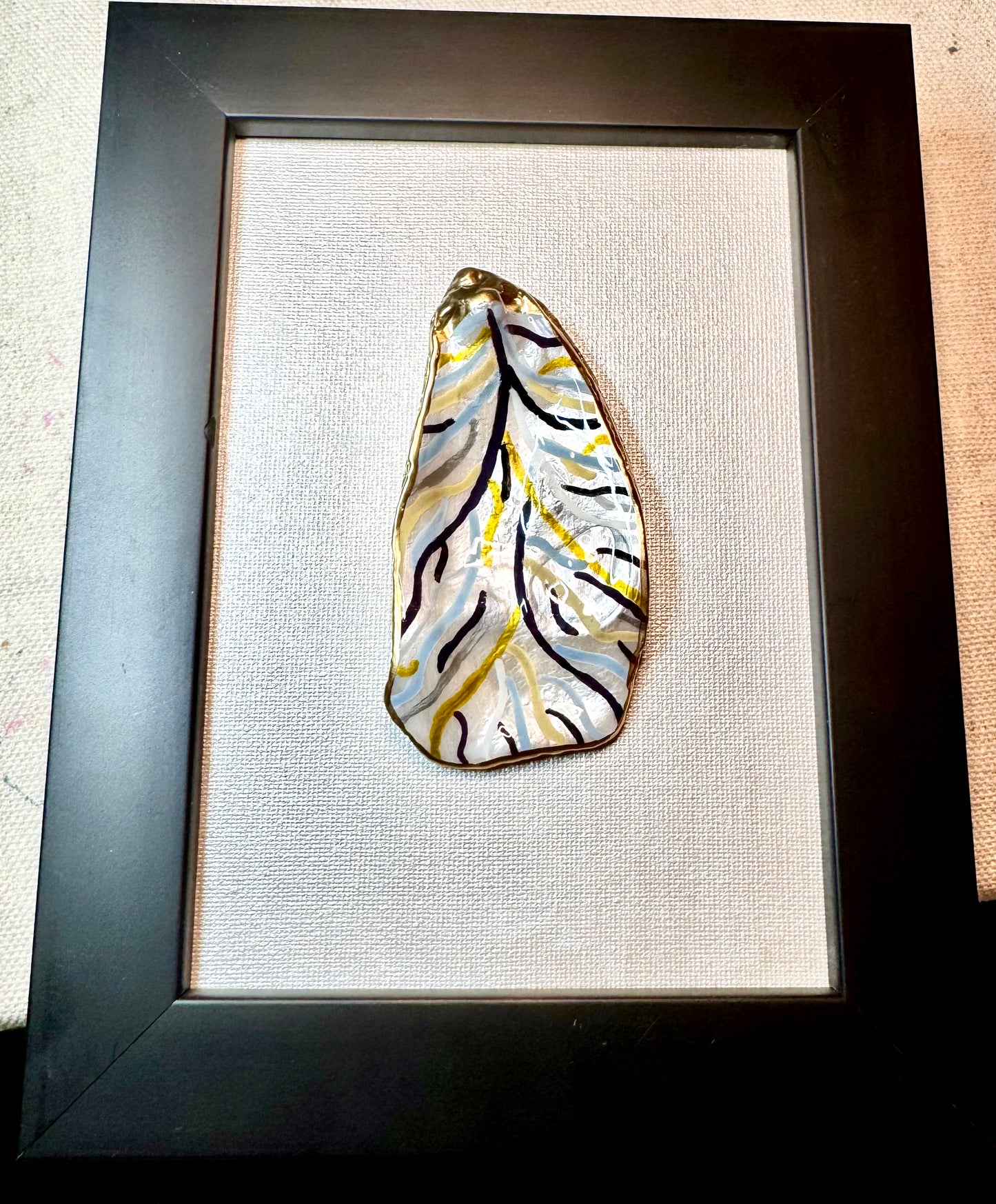 5x7 Modern Pearl Framed Oyster