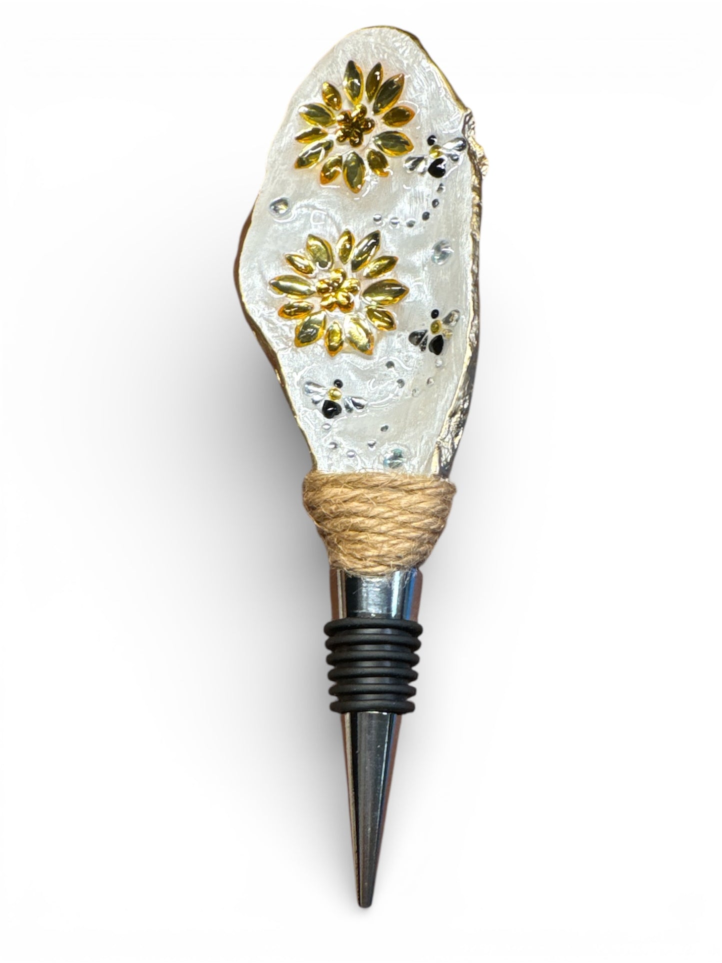 Wine Stopper – Sunflowers & Bees
