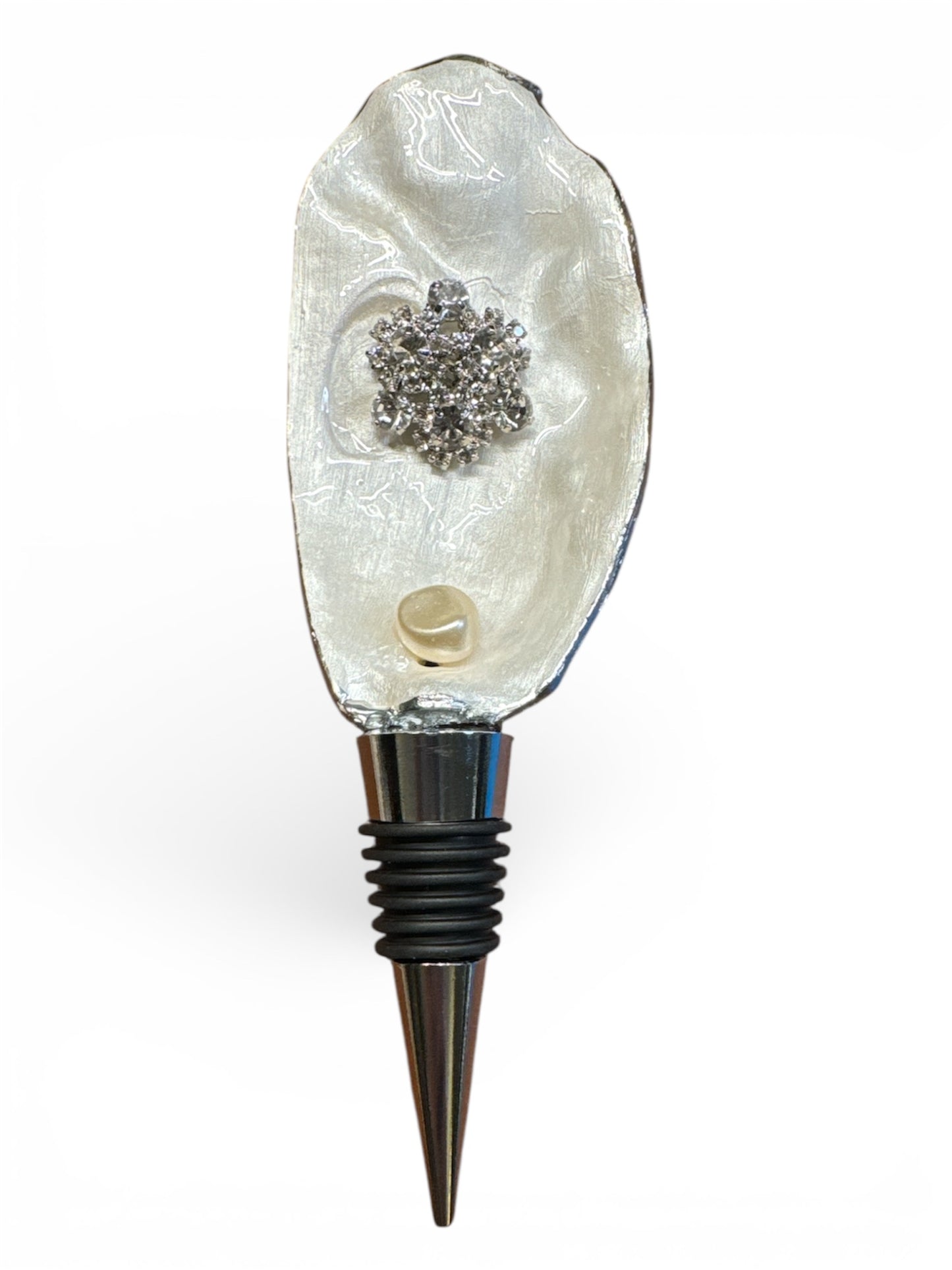 Vintage Crystal & Pearl Wine Stopper