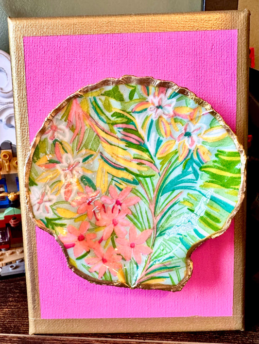 5x7 Lilly Inspired Scallop Hand Painted Canvas