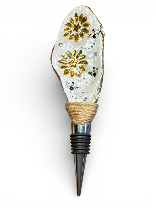 Wine Stopper – Sunflowers & Bees